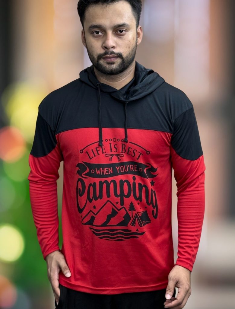 Hoodie t-shirt P1 (Red & Blue)