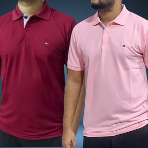 Tommy polo - Maroon & Pink