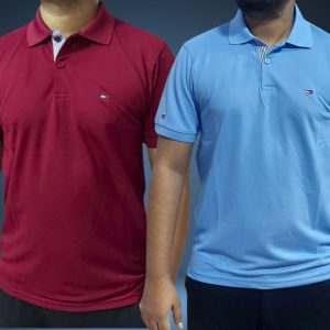 Tommy polo - Maroon & Sky