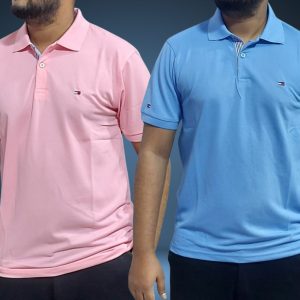 Tommy polo - Pink & Sky