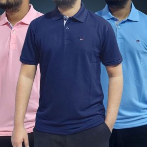 Tommy polo - Pink, Navy & Sky
