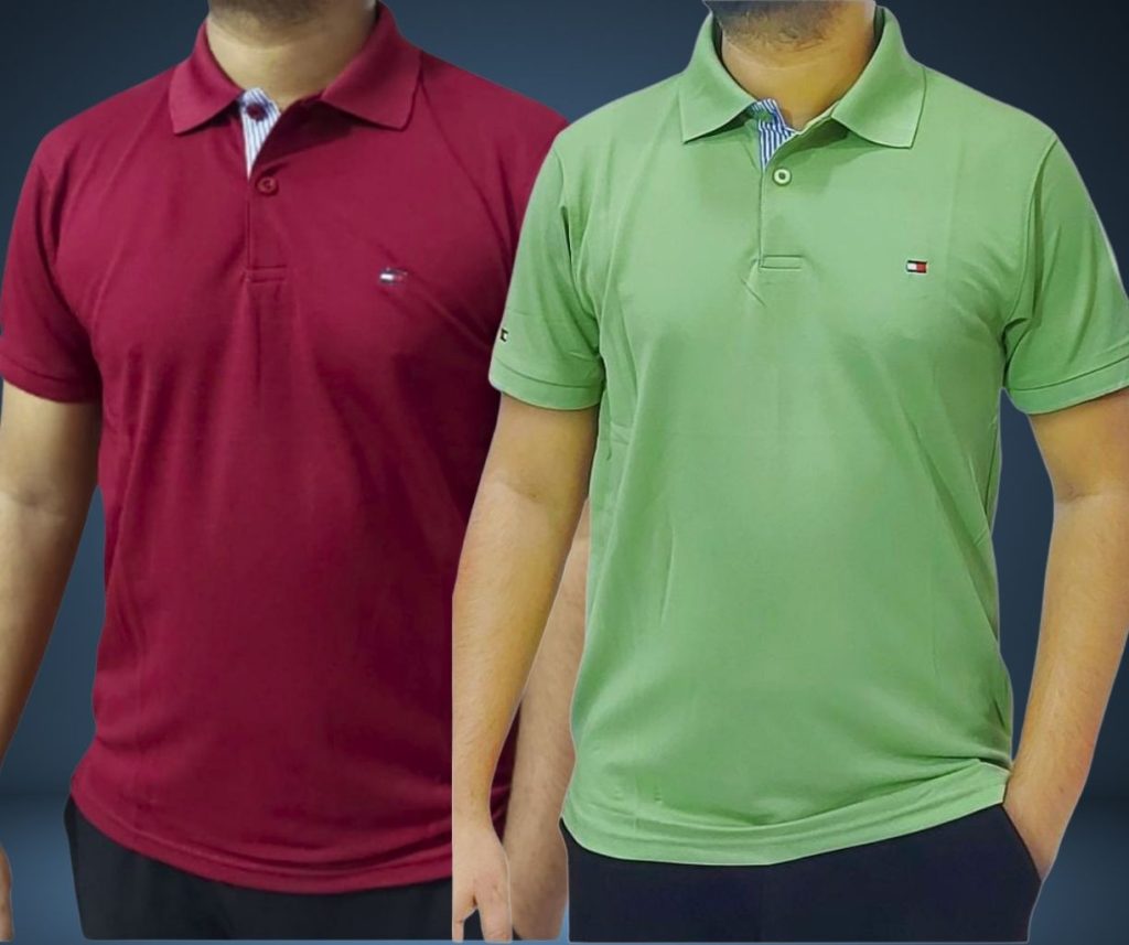 Tommy polo - Maroon & Lime