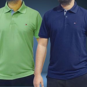 Tommy polo - Navy & Lime