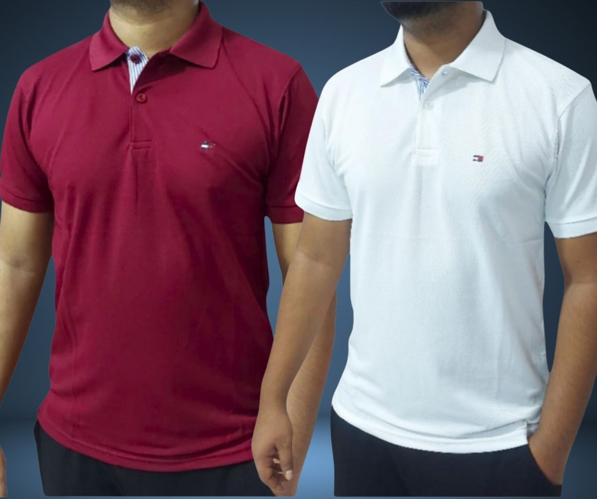 Tommy polo - Maroon & White